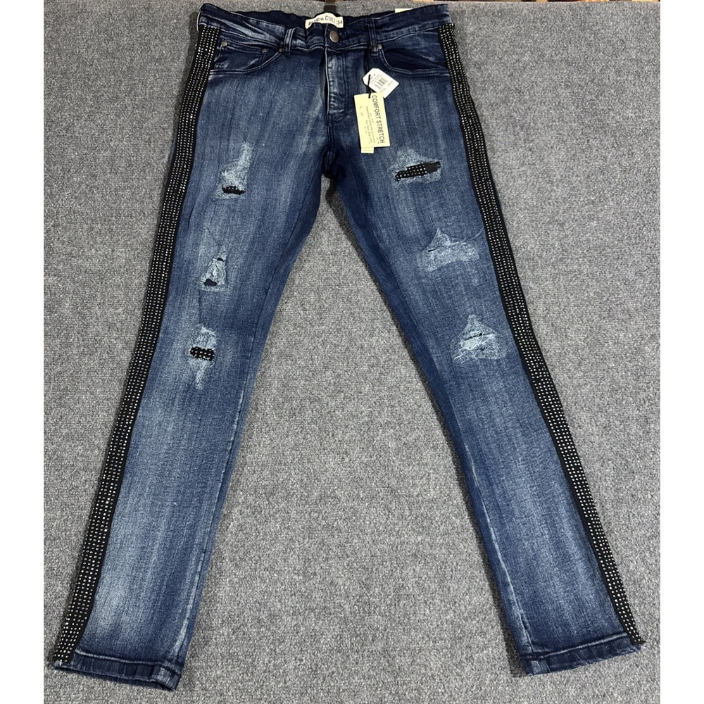 Blue Cult Denim Jeans Mens 34 Denim Distressed Blue Jeans Pants
